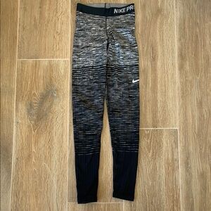 Nike Pro Black and Gray Ombré Leggings